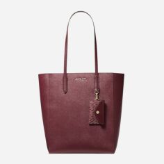 Акція на Сумка шоппер жіноча з натуральної шкіри Michael Kors 253791815 Бордова ( 1159833105) від Rozetka
