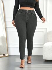 Акція на Джинси жіночі SHEIN GD-00135607 XL Темно-сірі від Rozetka