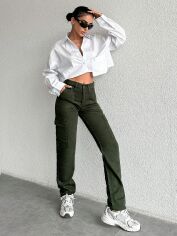 Акція на Джинси жіночі SHEIN GD-00135409 38 Темно-зелені від Rozetka