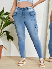 Акція на Джинси Skinny жіночі SHEIN GD-00113214 XL Блакитні від Rozetka