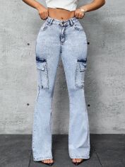 Акція на Джинси Кльош жіночі SHEIN GD-00098642 W30L32 Світло-блакитні від Rozetka