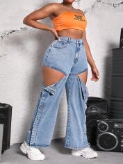 Акція на Джинси жіночі SHEIN GD-00137362 XL Блакитні від Rozetka
