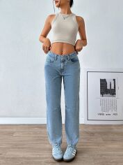Акція на Джинси жіночі SHEIN GD-00134356 40 Блакитні від Rozetka