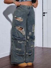 Акція на Джинси жіночі SHEIN GD-00134444 XL Сіро-сині від Rozetka
