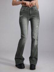 Акція на Джинси Кльош жіночі SHEIN GD-00154137 S Темно-сірі від Rozetka