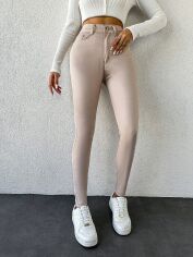 Акція на Джинси жіночі SHEIN GD-00148509 XS Світло-бежеві від Rozetka