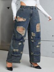 Акція на Джинси жіночі SHEIN GD-00137049 XL Сині від Rozetka