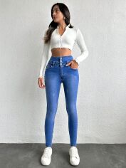 Акція на Джинси Skinny жіночі SHEIN GD-00135403 38 Сині від Rozetka