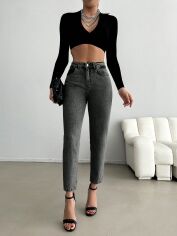Акція на Джинси жіночі SHEIN GD-00135211 27 Темно-сірі від Rozetka