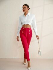 Акція на Штани жіночі SHEIN GD-00165436 S Фуксія від Rozetka
