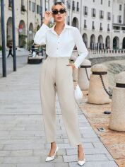Акція на Штани жіночі SHEIN GD-00143083 L Світло-бежеві від Rozetka