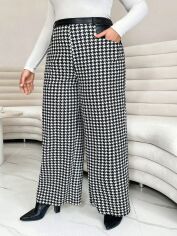 Акція на Штани жіночі SHEIN GD-00135579 XL Чорно-білі від Rozetka