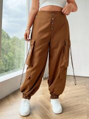 Акція на Штани жіночі SHEIN GD-00137221 XL Коричневі від Rozetka