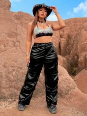 Акція на Штани жіночі SHEIN GD-00112158 XL Чорні від Rozetka