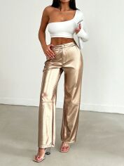 Акція на Штани жіночі SHEIN GD-00143354 L Золоті від Rozetka