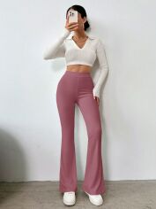Акція на Штани жіночі SHEIN GD-00101203 L Світло-рожеві від Rozetka