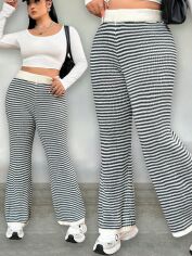Акція на Штани жіночі SHEIN GD-00133357 XL Чорно-білі від Rozetka