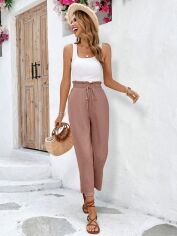 Акція на Штани жіночі SHEIN GD-00155822 S Рожево-коричневі від Rozetka