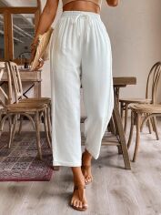 Акція на Штани жіночі SHEIN GD-00156108 XS Білі від Rozetka