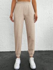 Акція на Штани жіночі SHEIN GD-00152196 XL Світло-бежеві від Rozetka