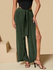Акція на Штани жіночі SHEIN GD-00151275 S Темно-зелені від Rozetka