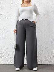Акція на Штани жіночі SHEIN GD-00154465 4XL Темно-сірі від Rozetka