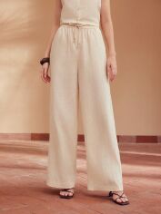 Акція на Штани жіночі SHEIN GD-00149691 S Світло-бежеві від Rozetka