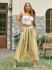 Акція на Штани жіночі SHEIN GD-00152324 XL Кремові від Rozetka