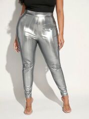 Акція на Штани жіночі SHEIN GD-00112234 XL Срібні від Rozetka