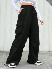 Акція на Штани жіночі SHEIN GD-00137494 XL Чорні від Rozetka
