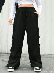 Акція на Штани жіночі SHEIN GD-00137494 2XL Чорні від Rozetka