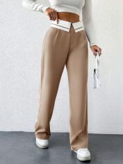 Акція на Штани жіночі SHEIN GD-00146373 M Бежеві від Rozetka