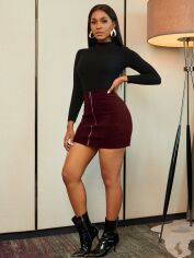 Акція на Спідниця жіноча SHEIN GD-00158489 XL Малинова від Rozetka