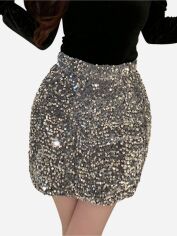 Акція на Спідниця міні жіноча SHEIN GD-00095070 S Сіра від Rozetka