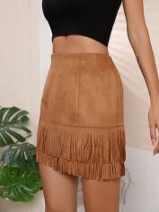 Акція на Спідниця жіноча SHEIN GD-00123652 S Темно-бежева від Rozetka