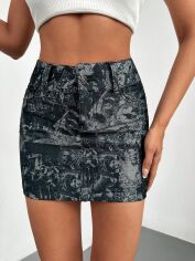Акція на Спідниця жіноча SHEIN GD-00135229 28 Темно-сіра від Rozetka