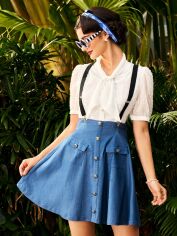Акція на Спідниця жіноча SHEIN GD-00123750 XS Синя від Rozetka