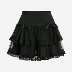 Акція на Спідниця міні літня SHEIN GD-00135729 XL Чорна від Rozetka