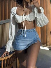 Акція на Спідниця жіноча SHEIN GD-00130932 3XL Блакитна від Rozetka