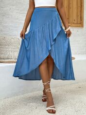 Акція на Спідниця жіноча SHEIN GD-00144438 L Блакитна від Rozetka