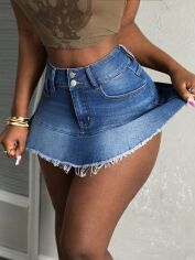 Акція на Спідниця жіноча SHEIN GD-00154605 XS Блакитна від Rozetka