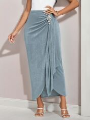 Акція на Спідниця жіноча SHEIN GD-00152833 XL Сіро-блакитна від Rozetka