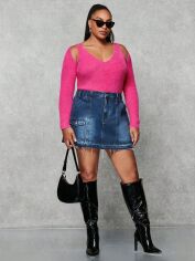 Акція на Спідниця жіноча SHEIN GD-00139792 4XL Синя від Rozetka