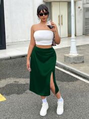 Акція на Спідниця жіноча SHEIN GD-00139647 3XL Темно-зелена від Rozetka