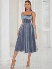Акція на Плаття жіноче SHEIN GD-00119538 XS Сіро-блакитне від Rozetka