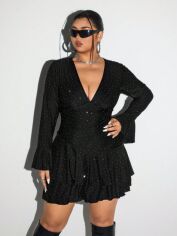 Акція на Плаття вечірнє коротке літнє жіноче SHEIN GD-00118538 XL Чорне від Rozetka
