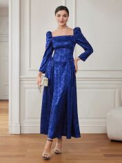 Акція на Плаття вечірнє міді літнє жіноче SHEIN GD-00119621 M Синє від Rozetka