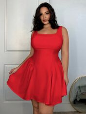 Акція на Плаття вечірнє коротке літнє жіноче SHEIN GD-00119138 4XL Червоне від Rozetka