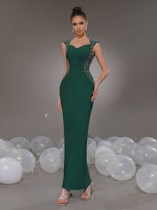 Акція на Плаття вечірнє довге літнє жіноче SHEIN GD-00119025 S Зелене від Rozetka