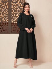 Акція на Плаття довге літнє жіноче SHEIN GD-00119603 S Чорне від Rozetka